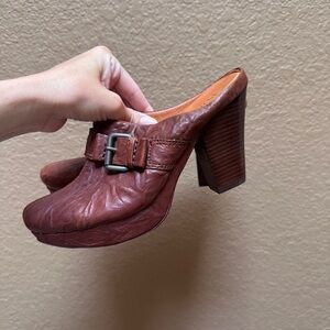 Gentle Souls Leather Heeled Mules